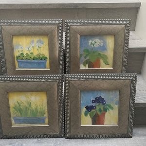 Set of (4) floral prints